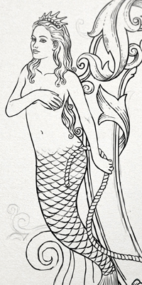Mermaid. Sketch.