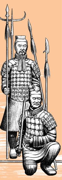 Terracotta Army. Vector illustration.