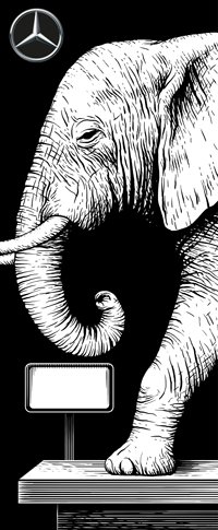 Elephant. Vector illustration. Pour Mercedes. 